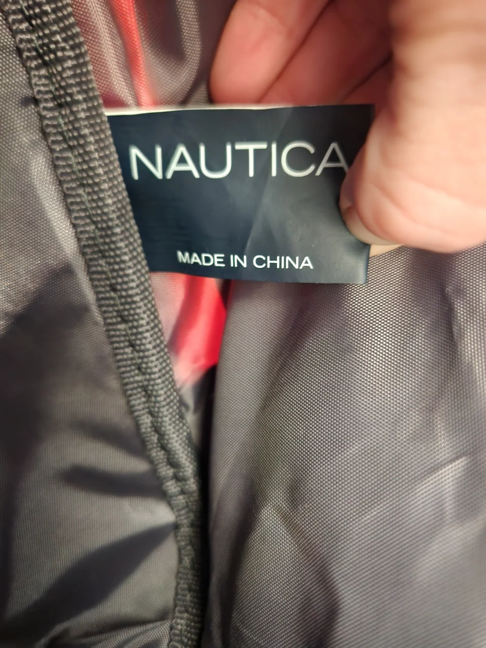 Nautica Duffle Bag Collapsable Orange Embossed Sail Logo Hard Clam Shell Case